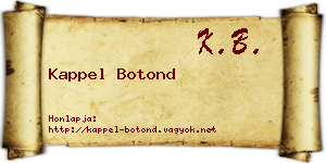 Kappel Botond névjegykártya
